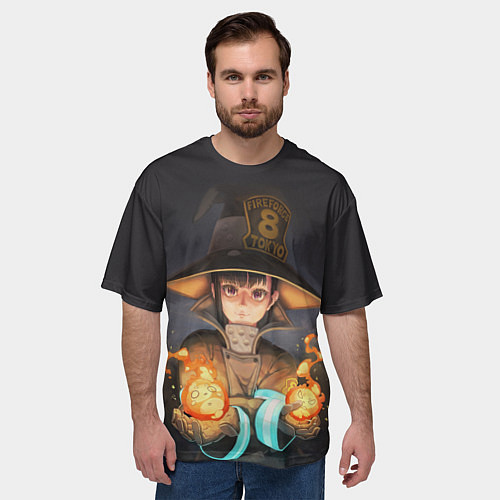 Мужская футболка оверсайз Fire Force ??8 / 3D-принт – фото 3