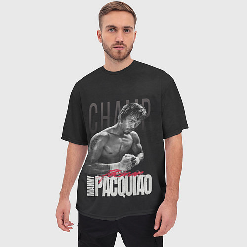 Мужская футболка оверсайз Manny Pacquiao / 3D-принт – фото 3