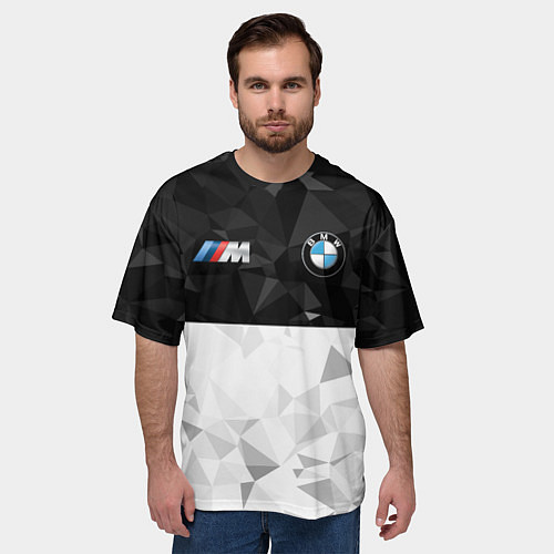 Мужская футболка оверсайз BMW M SPORT / 3D-принт – фото 3
