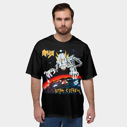 Мужская футболка оверсайз Ария / 3D-принт – фото 3