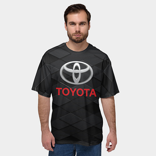Мужская футболка оверсайз TOYOTA / 3D-принт – фото 3