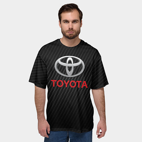 Мужская футболка оверсайз TOYOTA / 3D-принт – фото 3