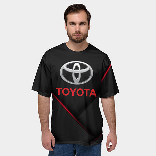 Мужская футболка оверсайз TOYOTA / 3D-принт – фото 3