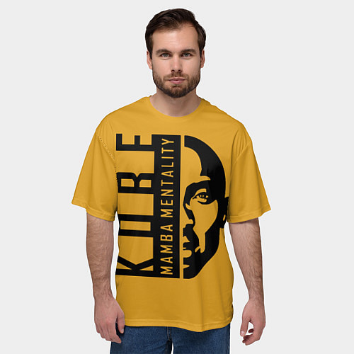 Мужская футболка оверсайз Kobe Mamba mentality / 3D-принт – фото 3