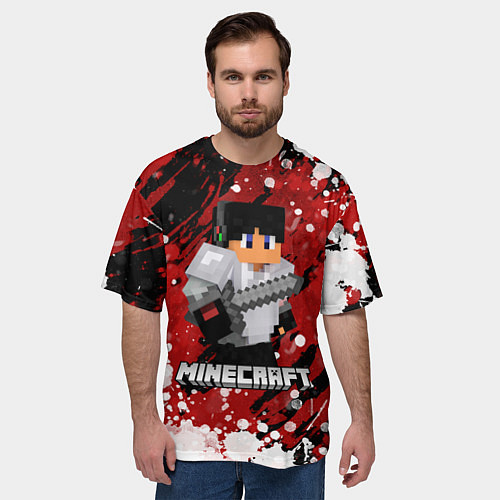 Мужская футболка оверсайз Minecraft Майнкрафт / 3D-принт – фото 3