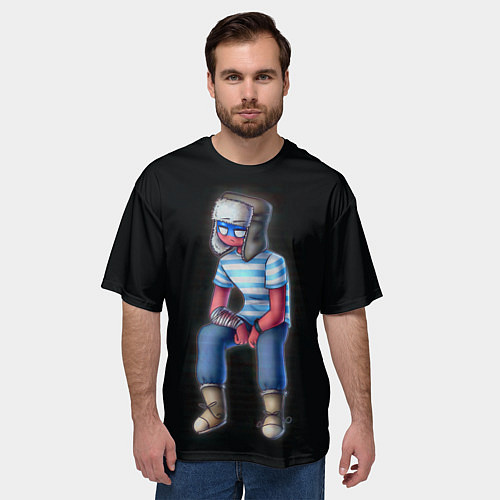 Мужская футболка оверсайз CountryHumans - Россия / 3D-принт – фото 3