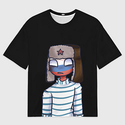 Футболка оверсайз мужская CountryHumans - Россия, цвет: 3D-принт