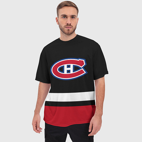 Мужская футболка оверсайз Монреаль Канадиенс / 3D-принт – фото 3