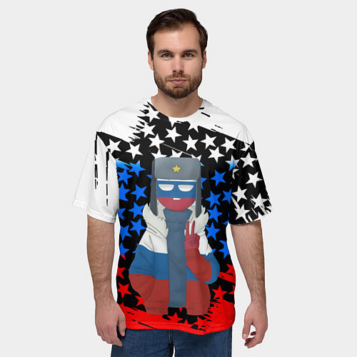 Мужская футболка оверсайз CountryHumans / 3D-принт – фото 3