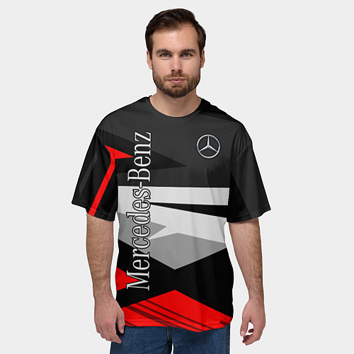 Мужская футболка оверсайз Mercedes-Benz / 3D-принт – фото 3