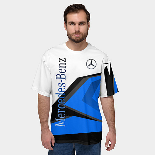 Мужская футболка оверсайз Mercedes-Benz / 3D-принт – фото 3