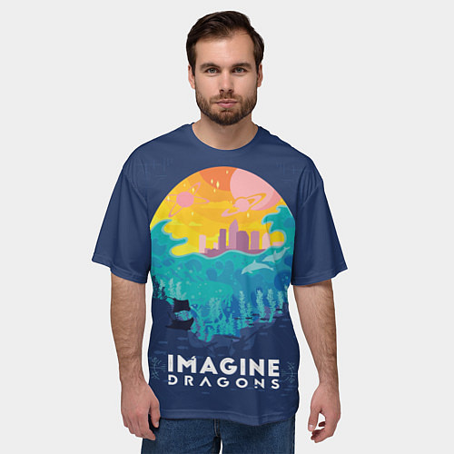 Мужская футболка оверсайз Imagine Dragons / 3D-принт – фото 3