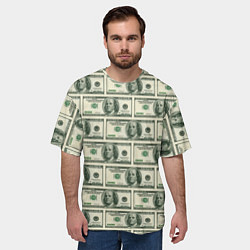Футболка оверсайз мужская Денежная тема, цвет: 3D-принт — фото 2