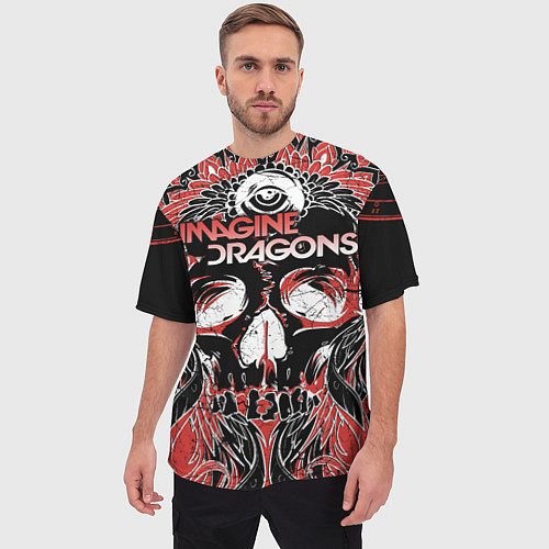 Мужская футболка оверсайз Imagine Dragons / 3D-принт – фото 3
