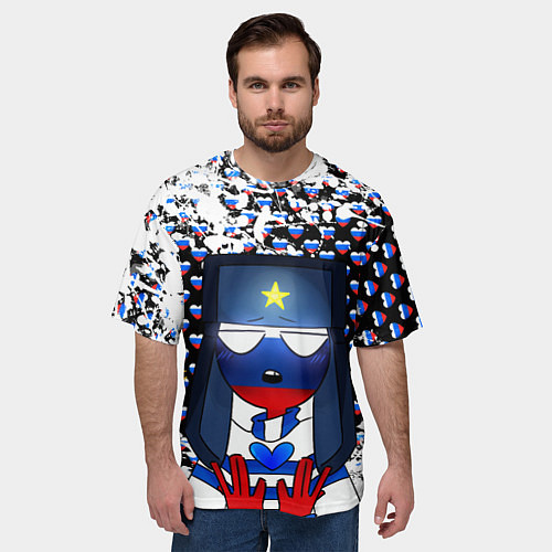 Мужская футболка оверсайз CountryHumans / 3D-принт – фото 3