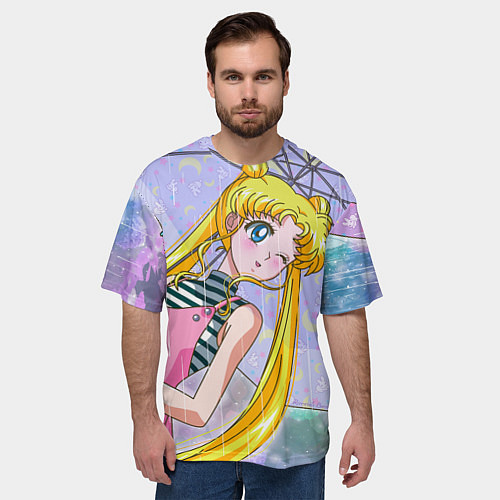 Мужская футболка оверсайз Sailor Moon / 3D-принт – фото 3