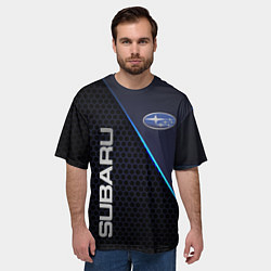 Футболка оверсайз мужская SUBARU, цвет: 3D-принт — фото 2