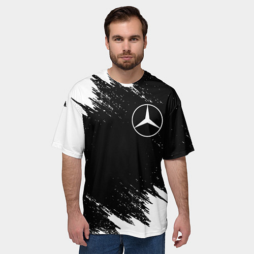 Мужская футболка оверсайз MERCEDES / 3D-принт – фото 3