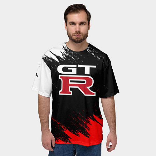 Мужская футболка оверсайз NISSAN GTR / 3D-принт – фото 3