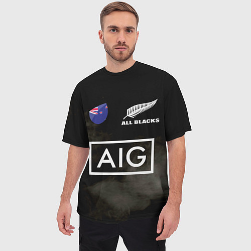 Мужская футболка оверсайз ALL BLACKS / 3D-принт – фото 3