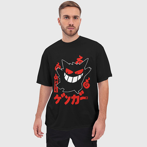 Мужская футболка оверсайз Pokemon Gengar Генгар / 3D-принт – фото 3