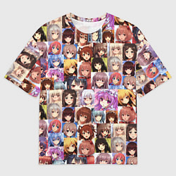Футболка оверсайз мужская Аниме девушки, цвет: 3D-принт