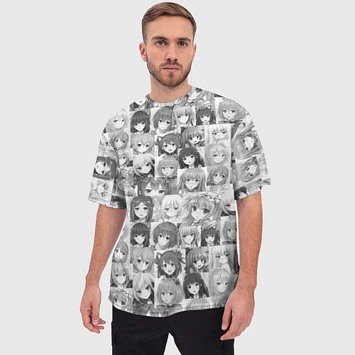 Мужская футболка оверсайз Аниме девушки / 3D-принт – фото 3