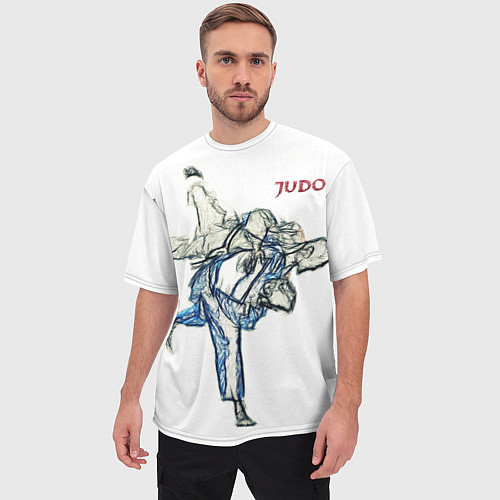 Мужская футболка оверсайз Борьба Дзюдо / 3D-принт – фото 3