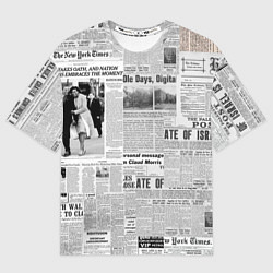 Футболка оверсайз мужская Газета Newspaper, цвет: 3D-принт