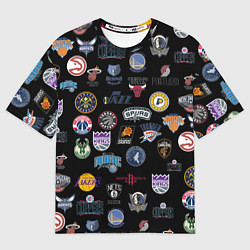 Футболка оверсайз мужская NBA Pattern, цвет: 3D-принт