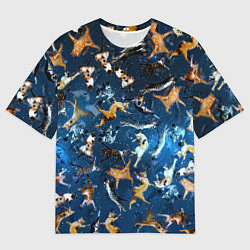 Футболка оверсайз мужская Космические коты, цвет: 3D-принт