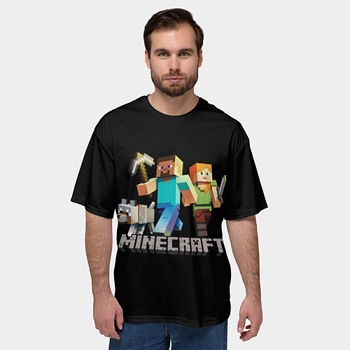 Мужская футболка оверсайз MINECRAFT / 3D-принт – фото 3