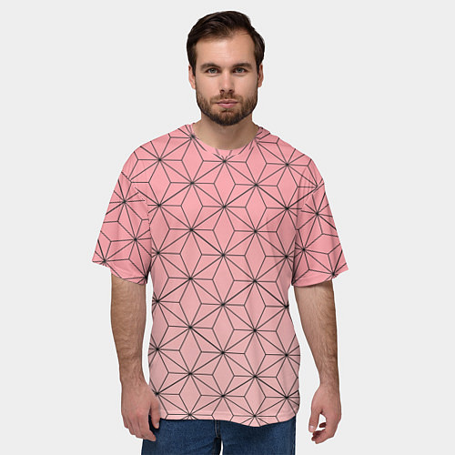 Мужская футболка оверсайз NEZUKO KAMADO / 3D-принт – фото 3