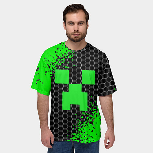 Мужская футболка оверсайз MINECRAFT / 3D-принт – фото 3