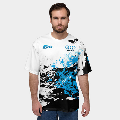 Мужская футболка оверсайз Audi RS / 3D-принт – фото 3