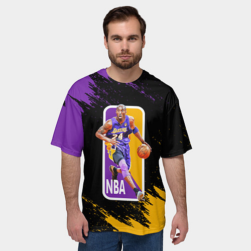 Мужская футболка оверсайз LA LAKERS KOBE BRYANT / 3D-принт – фото 3