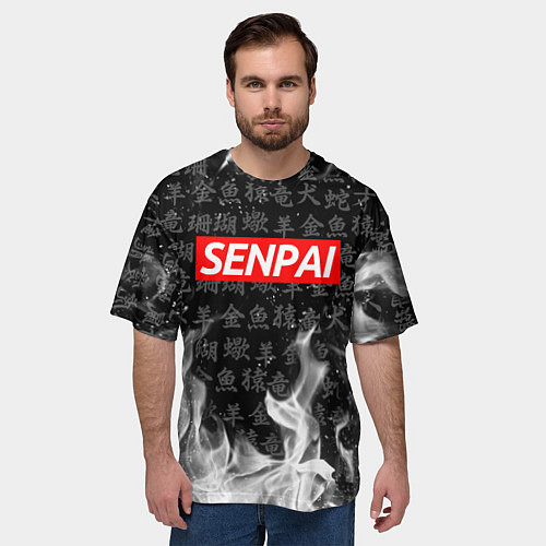 Мужская футболка оверсайз SENPAI / 3D-принт – фото 3