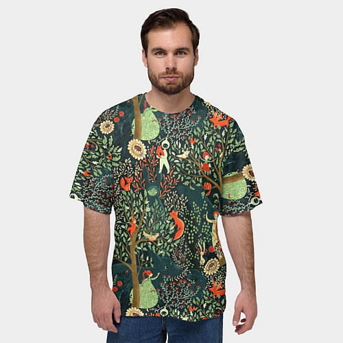 Мужская футболка оверсайз Abstraction Pattern / 3D-принт – фото 3