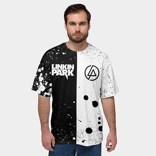 Мужская футболка оверсайз LINKIN PARK / 3D-принт – фото 3