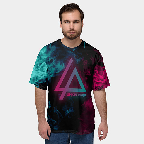 Мужская футболка оверсайз LINKIN PARK / 3D-принт – фото 3