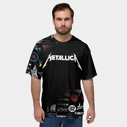 Мужская футболка оверсайз Metallica / 3D-принт – фото 3