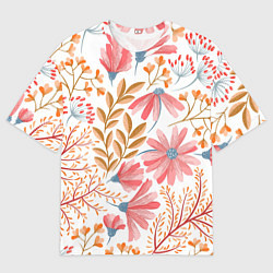 Мужская футболка оверсайз Цветы