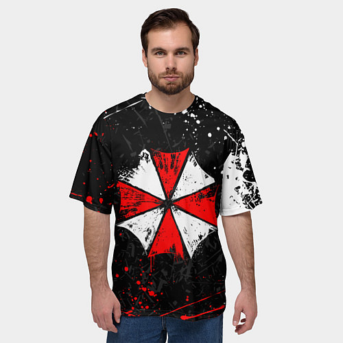 Мужская футболка оверсайз RESIDENT EVIL UMBRELLA / 3D-принт – фото 3