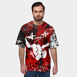 Футболка оверсайз мужская Алиса, цвет: 3D-принт — фото 2