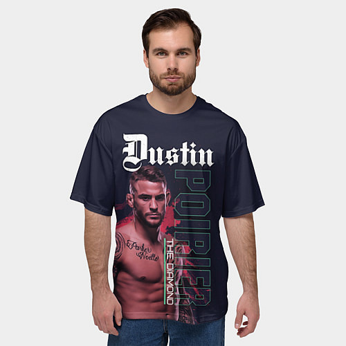 Мужская футболка оверсайз Dustin Poirier / 3D-принт – фото 3