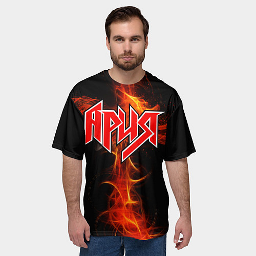 Мужская футболка оверсайз Ария / 3D-принт – фото 3