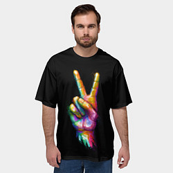 Футболка оверсайз мужская V, цвет: 3D-принт — фото 2