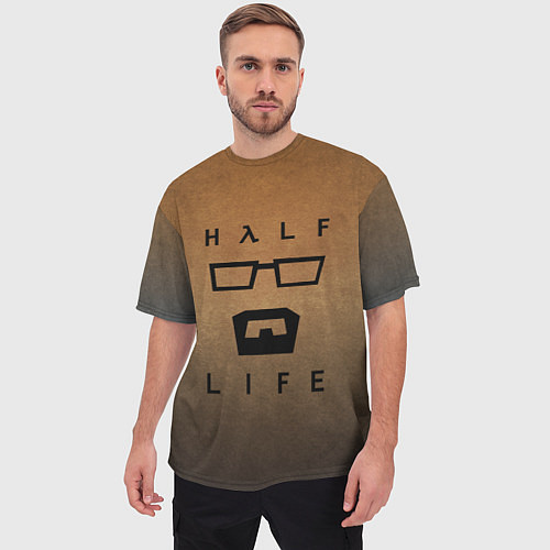 Мужская футболка оверсайз HALF-LIFE / 3D-принт – фото 3
