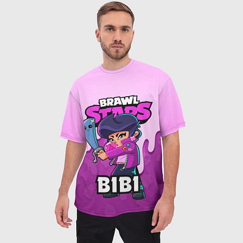 Мужская футболка оверсайз BRAWL STARS BIBI / 3D-принт – фото 3