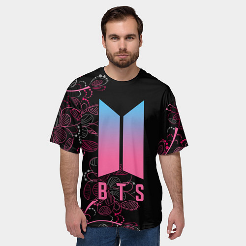 Мужская футболка оверсайз BTS / 3D-принт – фото 3